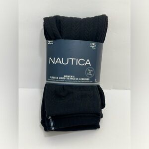 Nautica fleeced Seamless black Leggings (2 pack) Size L/XL